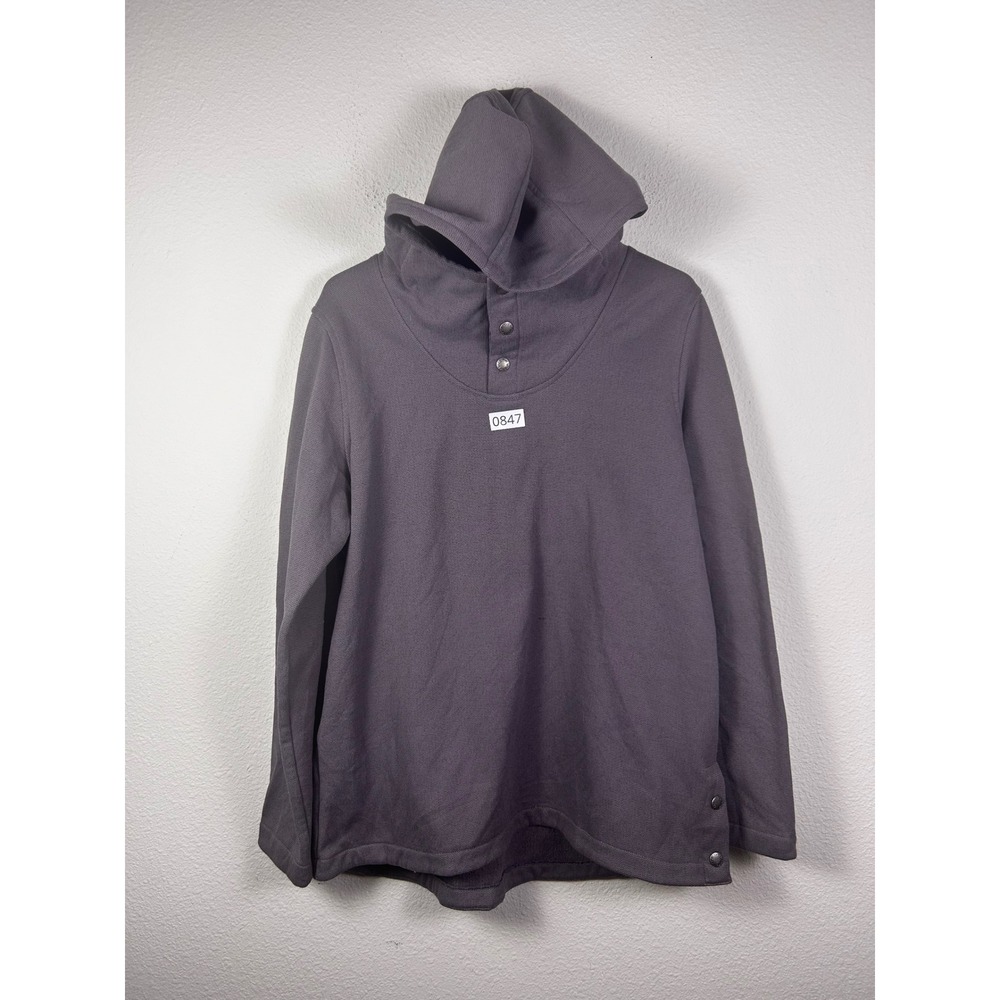 The North‎ Face Womens Purple Snap Cowl Neck Waffle Knit Fleece Hoodie Large